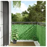 vidaXL Vrtno platno za zasebnost vzorec rastlin zelena 500x90 cm PVC