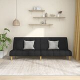 The Living Store Kavč dvosed z ležiščem črno blago - Raztegljiv Kavč, (21835321) | Shoptok.si