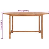  Vrtni stol 150 x 76 cm od masivne tikovine | shoptok.hr
