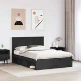  Konstrukcija postelje Črna 140 x 200 cm Masivno borovo les, (5000103618) | Shoptok.si