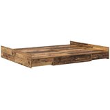  Krevet s ladicama Staro drvo 135 x 190 cm Konstruirano drvo | shoptok.hr