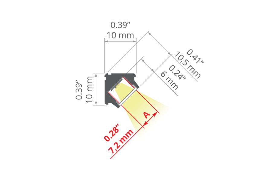 KLUS LED profil PIKO-45 - kotni, mat* | Shoptok.si