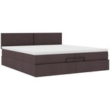  Okvir kreveta s madracima tamnosmeđi 200x200cm tkanine | shoptok.hr