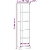 Police za knjige Bijelo 46 x 20 x 170 cm Čvrsto borovo drvo | Eponuda.com