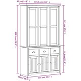  Visoka komoda BODO bijela 115,5x43x200,5 cm od masivne borovine | shoptok.hr