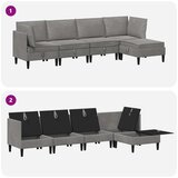 Komplet pohištva za dnevno sobo 5 pcs Svetlo siva Žamet, (5000283114) | Shoptok.si