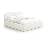 Windsor & Co Sofas Slonokoščena oblazinjena zakonska postelja s prostorom za shranjevanje z letvenim dnom 160x200 cm Juno – | Shoptok.si