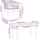  5-dijelni vrtni blagovaonski set s jastucima od crnog | shoptok.hr
