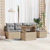  Vrtni set za objed s jastukom 6 pcs Bež i siva | shoptok.hr