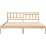 vidaXL konstrukcija postelje rjava 200 x 200 cm masivno borovo les | Shoptok.si