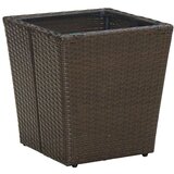  Set 2 Rjava PE ratan, Prašno lakirano jeklo, Kaljeno steklo Mala, (22015303) | Shoptok.si