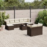 Maison Chic Seti vrtnega pohištva - Vrtna garnitura - Vrtni pohištvo set 10-delna z blazinami rjava poli ratan, (21811709) | Shoptok.si