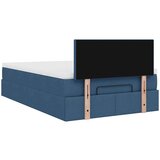  Otomanski okvir kreveta s madraca plavi 120x190 cm od tkanine | shoptok.hr