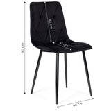 Modern Home Set od 4 prošivene baršunaste stolice za blagovaonicu i dnevni boravak - crne | shoptok.hr