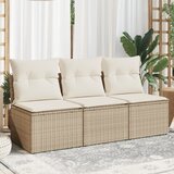 Maison Chic Vrtni kavč - Zunanji kavč z blazinami 3-sedežni bež poli ratan, (22043592) | Shoptok.si