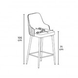 Hanah home set 6 barskih stolica enox grey white