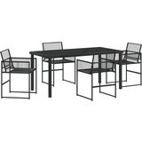 vidaXL set vrtnih stolica od 5 dijelova Crne poli ratan | shoptok.hr