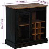 vidaXL Bivak HALDEN z drsnimi vrati črna 80x40x80 cm masivni les | Shoptok.si