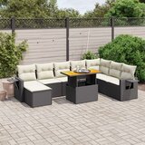  9-dijelni set vrtnih sofa s jastucima crni od poliratana | shoptok.hr