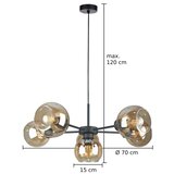  Luster na sajli KALIOPE 6xE27/60W/230V crna/dimljena bež | Eponuda.com