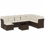 Maison Chic Seti vrtnega pohištva - Vrtna garnitura - Vrtni pohištvo set 9-delna z blazinami rjava poli ratan, (21798088) | Shoptok.si