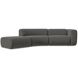 Makamii Siv žameten ležalnik (levi kot) Ekahi – | Shoptok.si