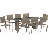  Vrtni set za objed 9 kom. Siva poliratan 190 x 80 x 75 cm | shoptok.hr