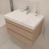 Kolpa San Naomi Set Delux 70cm Braon (Ormarić sa umivaonikom + Ogledalo/ormarić + Visoki ormarić) Slike