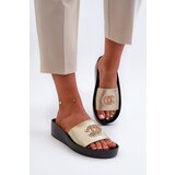 Kesi Elegant, lightweight women's slippers with embellishments, natural leather, S.Barski Gold | shoptok.hr