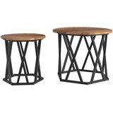  Bocni stol 2 pcs obnovljeno drvo Inženjerska drva i čelik | shoptok.hr