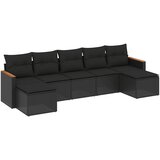  7-dijelni set vrtnih sofa od poliratana s jastucima crni Crna 61 x 62 x 69 cm | shoptok.hr