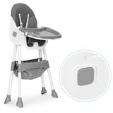 ECO TOYS Dječja stolica za hranjenje s pladnjem i košarom, pojas na 5 točaka, siva, | shoptok.hr