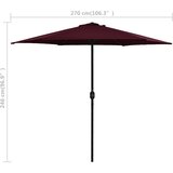  Vrtni suncobran s aluminijskim stupom 270 x 246 cm bordo | Eponuda.ba