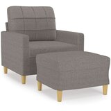  Fotelja s tabureom smeđesiva 60 cm od tkanine | shoptok.hr