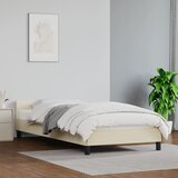 The Living Store Posteljni okvir z vzglavjem krem 80x200 cm umetno usnje - Posteljni Okvir Z Vzglavjem, (21530112) Cene