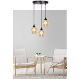 Candellux luster/visilica-aspa viseća lampa crna 3X40W E27 smedja abažur