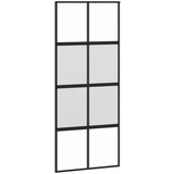 vidaXL Drsna vrata črna 90x205 cm kaljeno steklo in aluminij, (20983093) | Shoptok.si