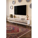 Hanah home TV komoda Ilay, 180 cm, bela / travertin / zlatna | Eponuda.com