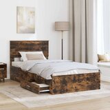  Konstrukcija postelje z vzglavjem Dimljeni oreh 100 x 200 cm, (5000103231) | Shoptok.si