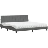 vidaXL Krevet s madracem tamnosivi 200 x 200 cm od tkanine | shoptok.hr