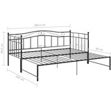 vidaXL Okvir za krevet na razvlačenje crni metalni 90 x 200 cm | shoptok.hr