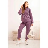 Kesi Włoski Women's set butter hoodie with pants with a belt purple | Eponuda.ba
