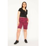 Şans Women's Plus Size Fujya 5 Pocket Patterned Jean Shorts Cene