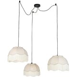 QAZQA Viseča svetilka črna z bež senčilom in belo notranjostjo 31,5 cm 3-luči - Cava | Shoptok.si