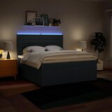  Krevet s oprugama i madracem plavi 200 x 200 cm od tkanine | shoptok.hr