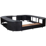 vidaXL Kvadraten okvir za masažno kad črn 268x268x55 cm poli ratan | Shoptok.si