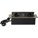 Orno Produžni kabel sa 2 x Schuko utičnice + 2 x USB, ugradbena - OR-AE-13126(GS)/BR | shoptok.hr