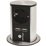 Bachmann potopni stebriček Elevator 1x240V, 2x USB, 928.020 | Shoptok.si