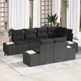  Sjedeća garnitura za vrt 7 kom. Crna poliratan 184 x 62 x 85 cm | shoptok.hr