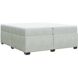  Krevet s oprugama i madracem svjetlosivi 200x200 cm baršunasti | shoptok.hr